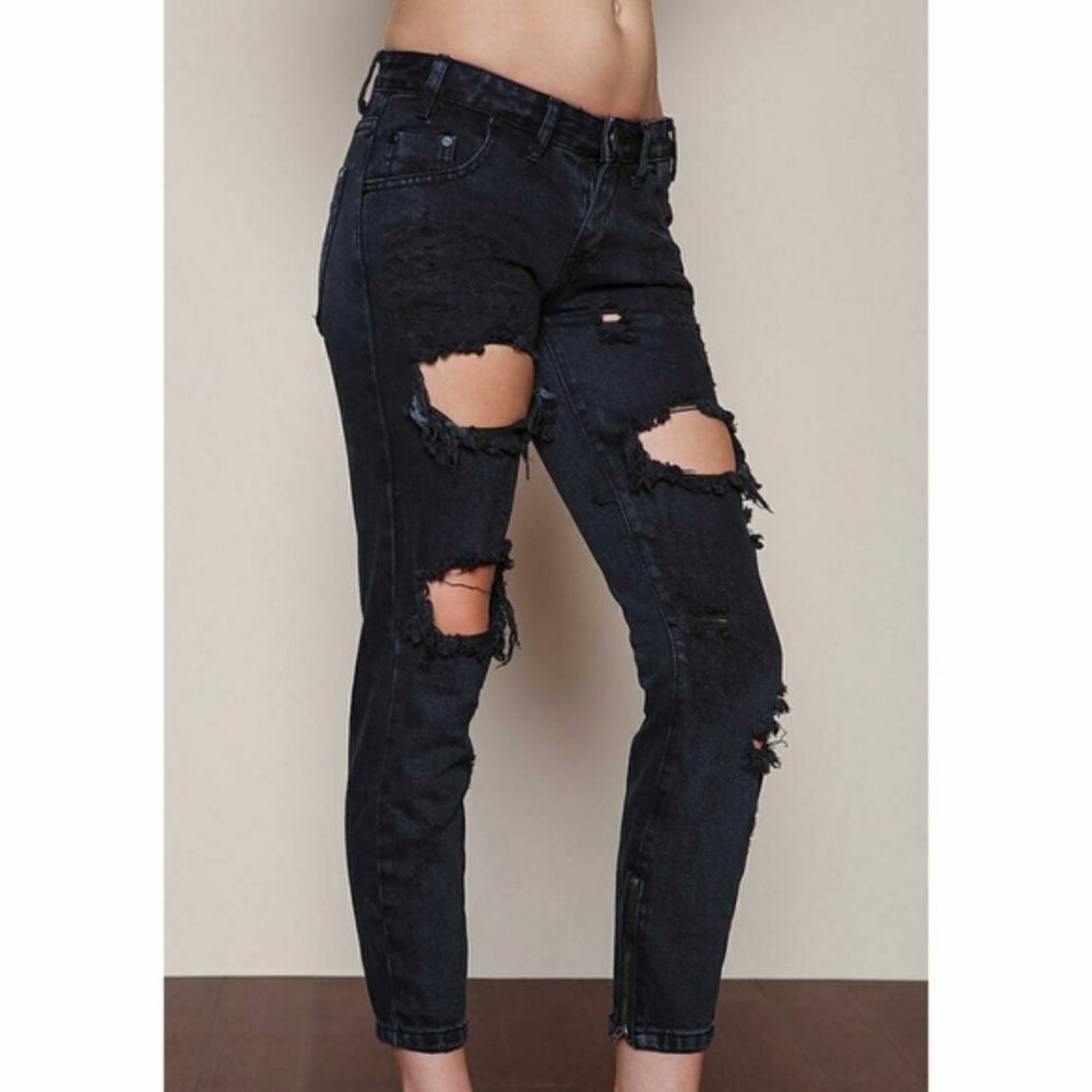 One Teaspoon Freebirds Distressed Low Rise Jeans size 29